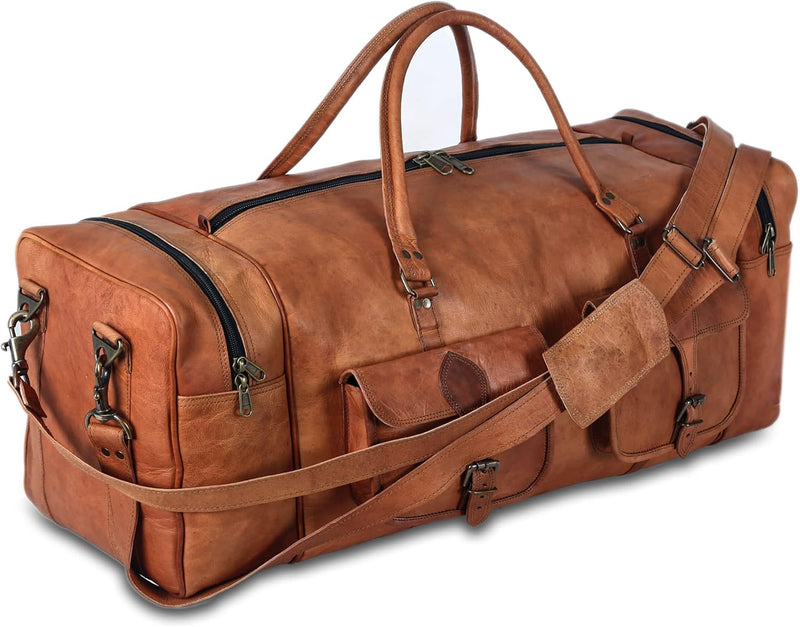 Leather Duffle for Travel - Hana Exports