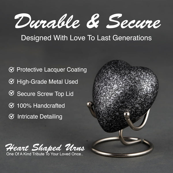 Heart Keepsake Urn for Ashes | Mini Cremation Urns for Female, Pets or Children | Elegant Urns for Human Ashes | Memorials Gifts | Small Funeral Urns, Burial Urns, Decorative Urns - Hana Exports