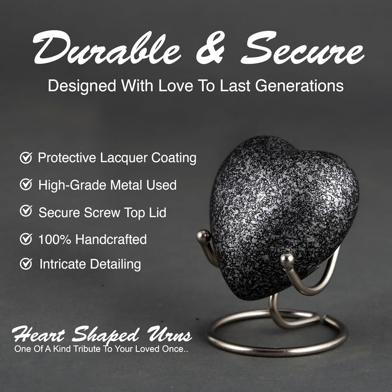 Heart Keepsake Urn for Ashes | Mini Cremation Urns for Female, Pets or Children | Elegant Urns for Human Ashes | Memorials Gifts | Small Funeral Urns, Burial Urns, Decorative Urns - Hana Exports