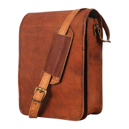 Men’s Distressed Leather Satchel Laptop Bag