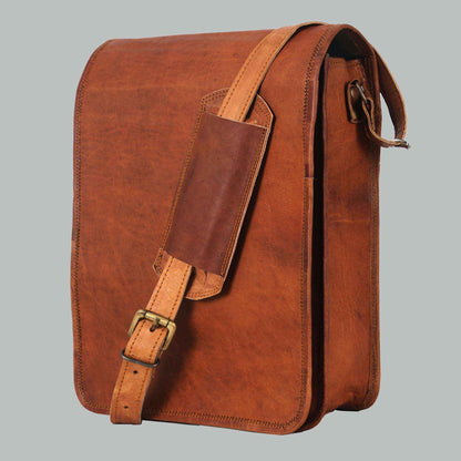 Men’s Distressed Leather Satchel Laptop Bag
