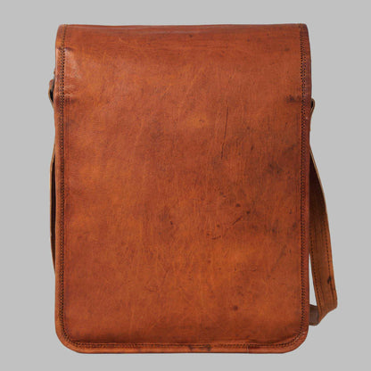 Men’s Distressed Leather Satchel Laptop Bag