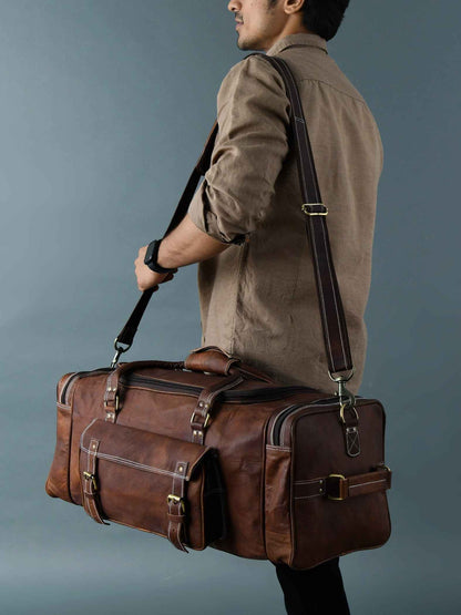 Men’s Handmade Leather Travel Duffel Bag