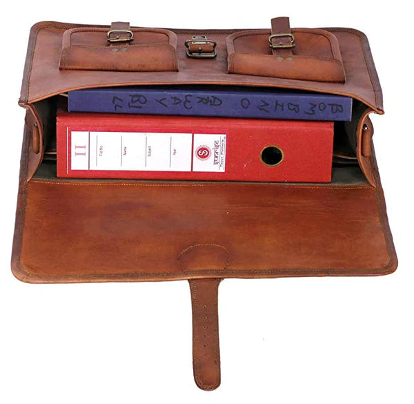 Handcrafted Genuine Leather Messenger Bag for Men - Versatile, Durable Laptop Shoulder Bag for Travel & Everyday Use (Available in 15”, 16”, 18”) - Hana Exports