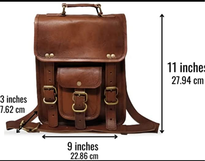 Men's Leather Messenger Laptop Briefcase Distressed Bag (15") - Hana Exports