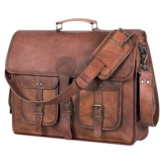 Handcrafted Genuine Leather Messenger Bag - Hana Exports