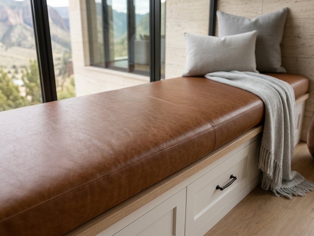 Custom Leather Seat Cushion – Handmade Bench Cover