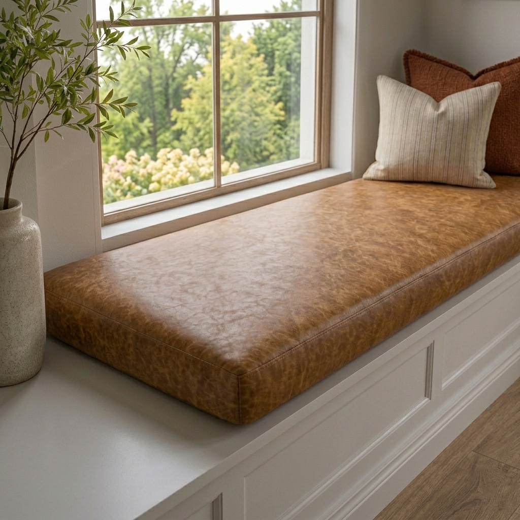 Handmade Leather Cushion Cover – Custom Size & Color