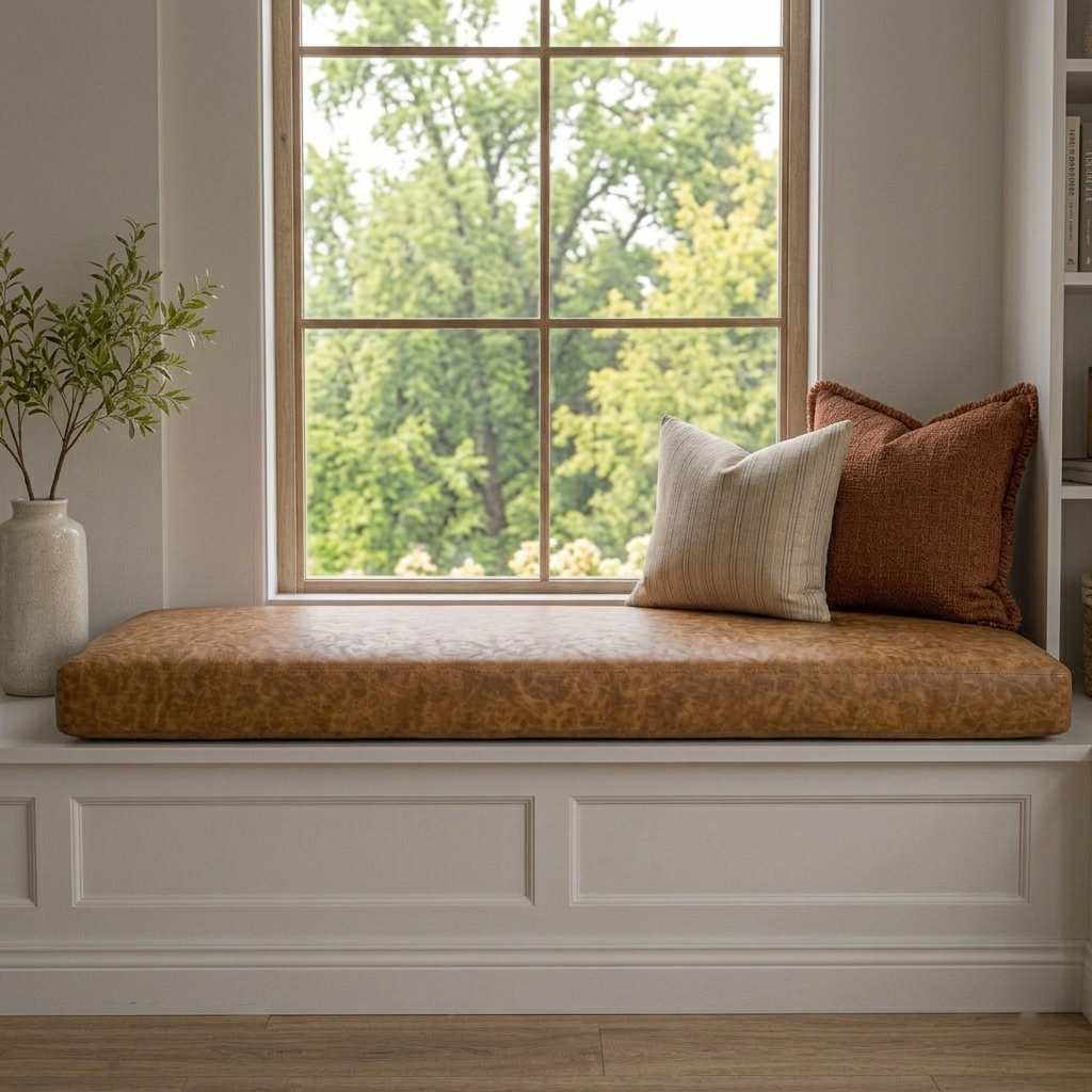 Handmade Leather Cushion Cover – Custom Size & Color