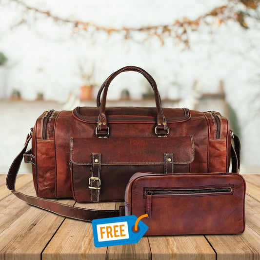 Men’s Handmade Leather Travel Duffel Bag