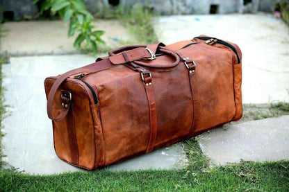 Genuine Vintage Leather Duffel Bag – Travel Bag