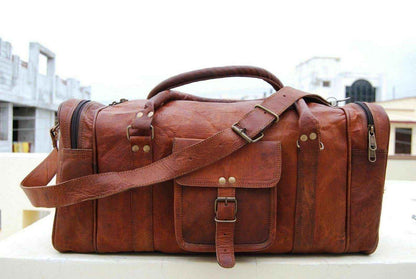 Genuine Vintage Leather Duffel Bag – Travel Bag