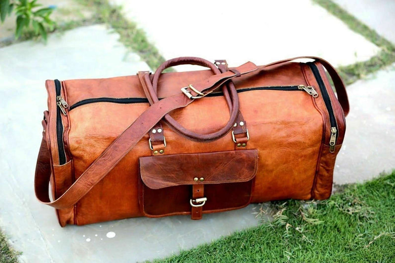 Bag Leather Duffle Men Travel Genuine Gym Luggage Overnight Vintage Men Ladies Weekend Bag