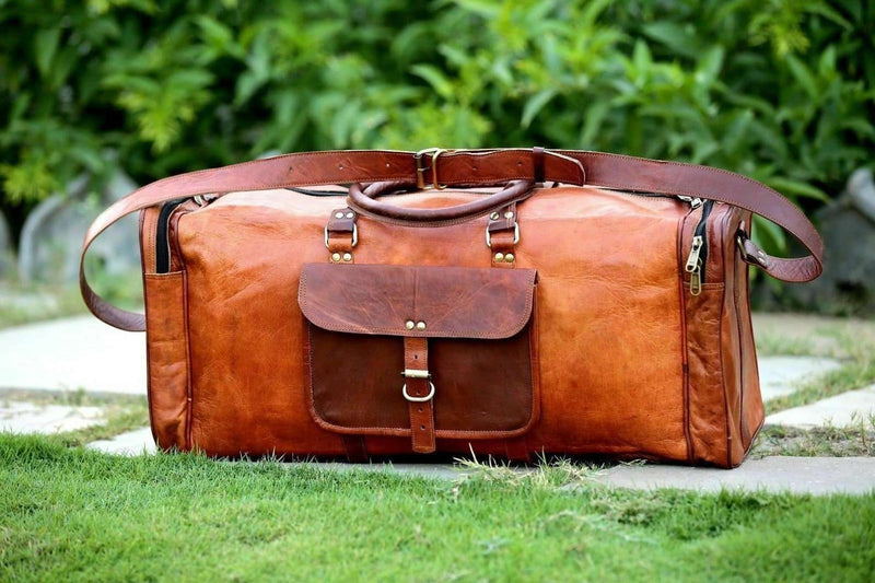 Bag Leather Duffle Men Travel Genuine Gym Luggage Overnight Vintage Men Ladies Weekend Bag