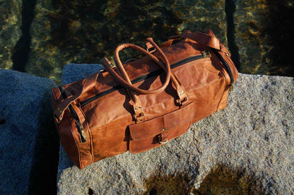 Genuine Vintage Leather Duffel Bag – Travel Bag