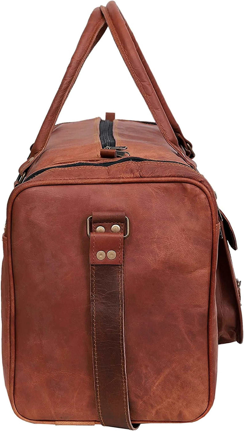 25 Inch Genuine Leather Duffel Travel Overnight Weekend Leather Bag Sports Gym Duffel Luggage Travel Cabin Gym Yoga Bag For Men And Women
