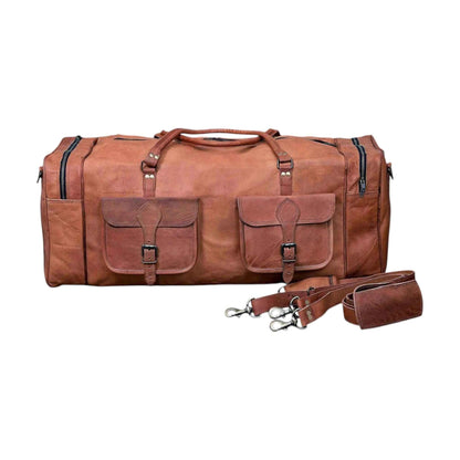 Personalized Handmade Goat Leather Duffel Bag