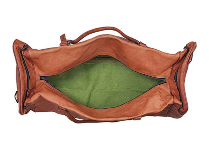 Personalized Handmade Goat Leather Duffel Bag