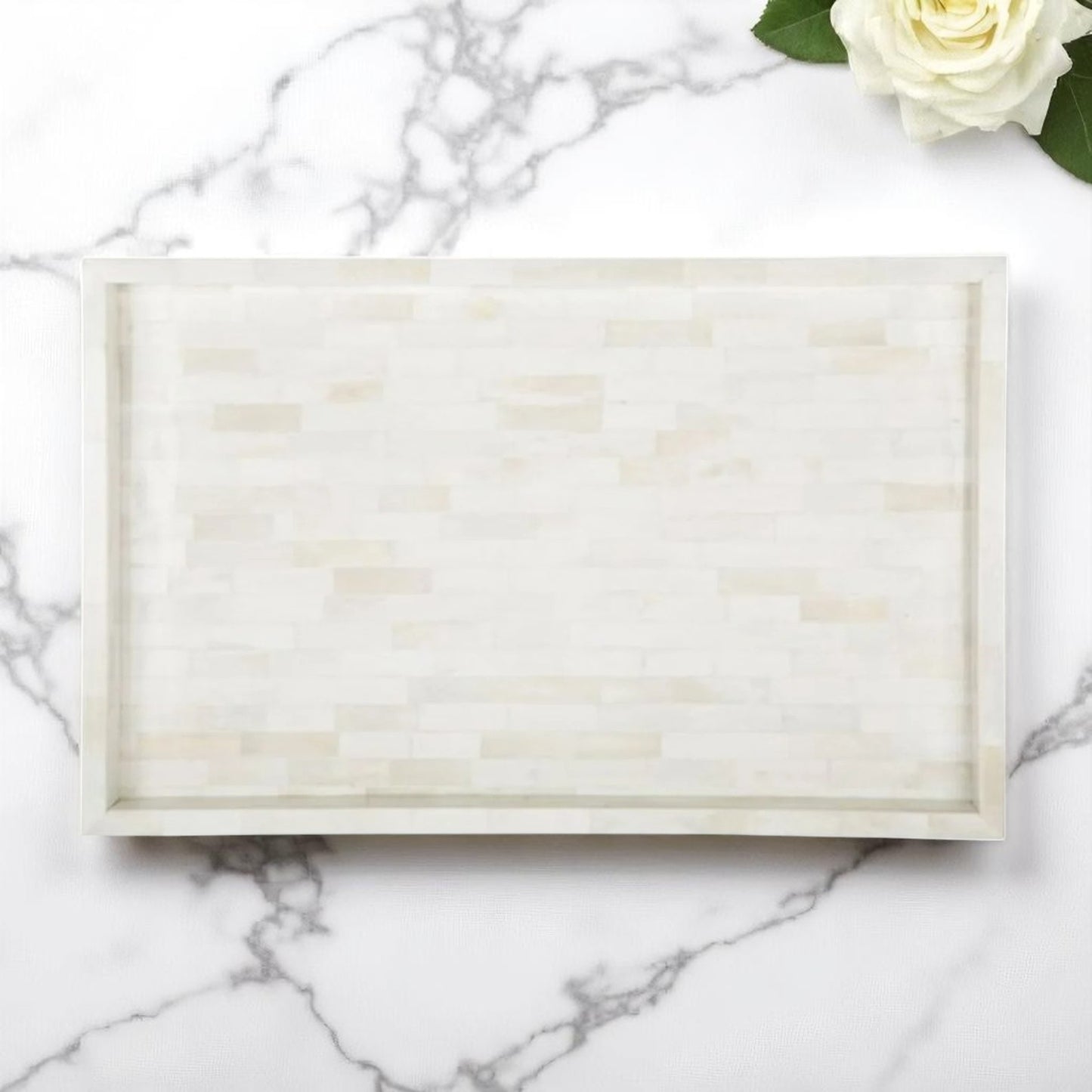Handmade Bone Inlay Tray – Decorative Camel Bone Serving Tray by HANA EXPORTS