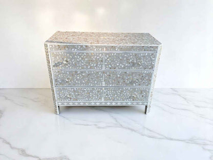 Mother of Pearl Inlay Dresser – 3-Drawer MOP Chest, Sideboard | Duty Tariff Included