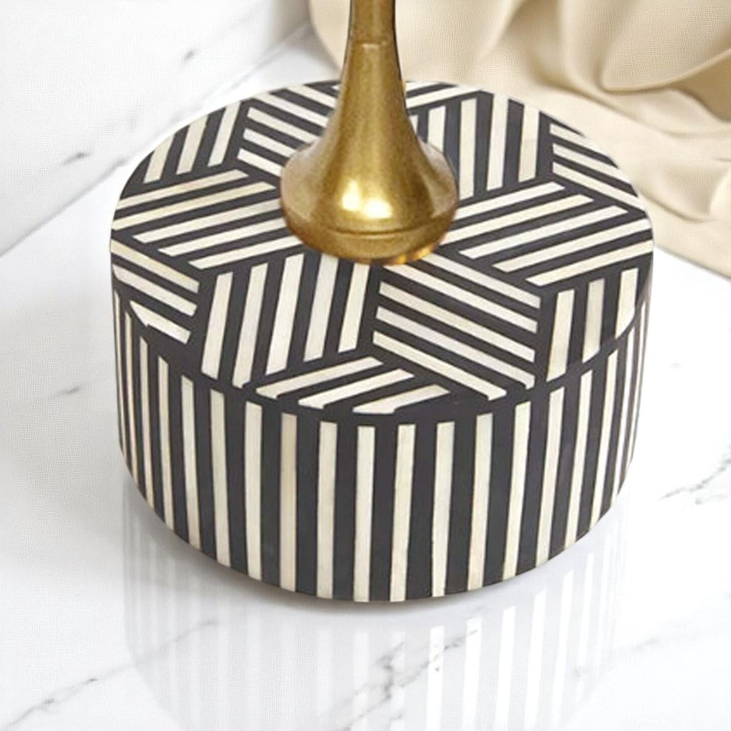 Handmade Bone Inlay Side Table – Camel Bone End Table by HANA EXPORTS