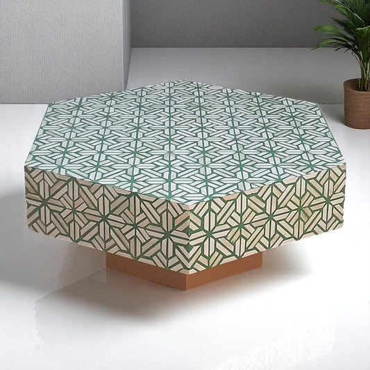 Handmade Bone Inlay Coffee Table – Camel Bone & Resin Furniture by HANA EXPORTS
