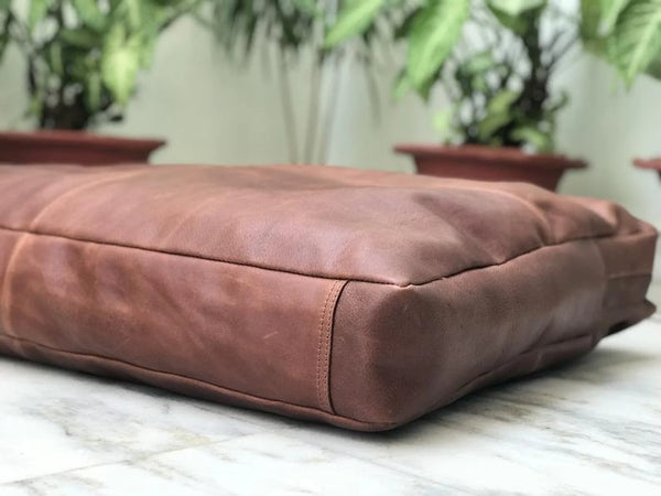Custom genuine leather replacement cushions. window cushion cover - Hana Exports