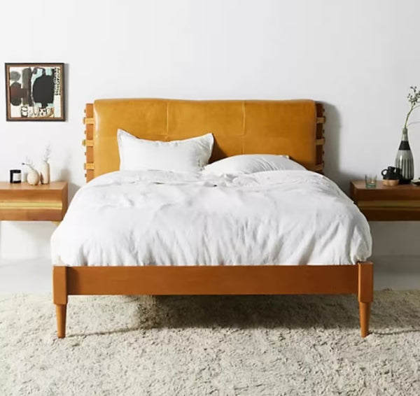 Customized Genuine Leather Headboard Cover, Headboard Cushion - Hana Exports
