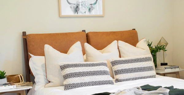 Customized Genuine Leather Headboard Cover, Headboard Cushion - Hana Exports