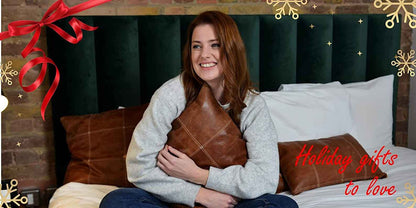 Light Brown Leather Pillow Cover – Decorative Sofa