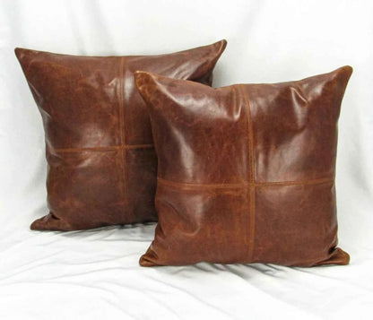 Genuine Lambskin Leather Pillow Cover – Soft Sofa