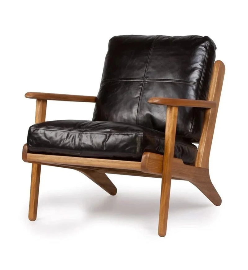 custom genuine leather replacement cushions. Ideal for benches, mid-century chairs, leather chair cushion cover, leather pouf - Hana Exports