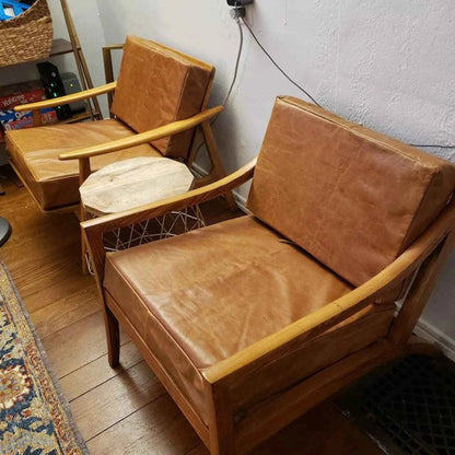 Custom Leather Boxed Cushions | Morris Chair