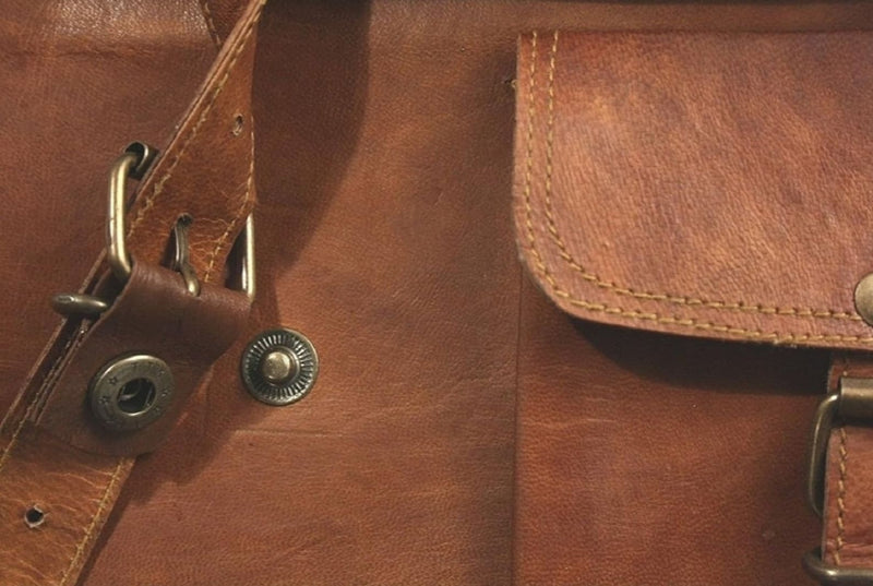 Men's Personalized Leather Laptop Messenger Briefcase - Hana Exports