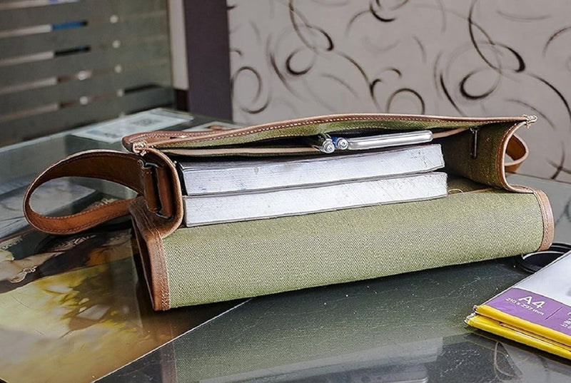 Men's Personalized Leather Laptop Messenger Briefcase - Hana Exports