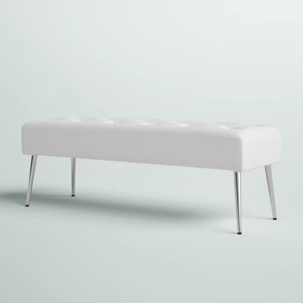 Bench with Full Grain Leather Upholstered Cushion - Hana Exports