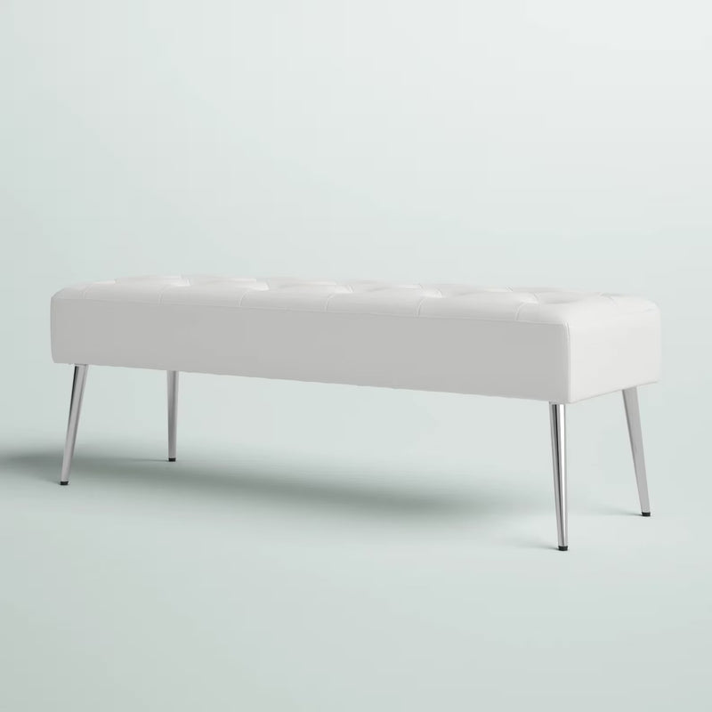 Bench with Full Grain Leather Upholstered Cushion - Hana Exports