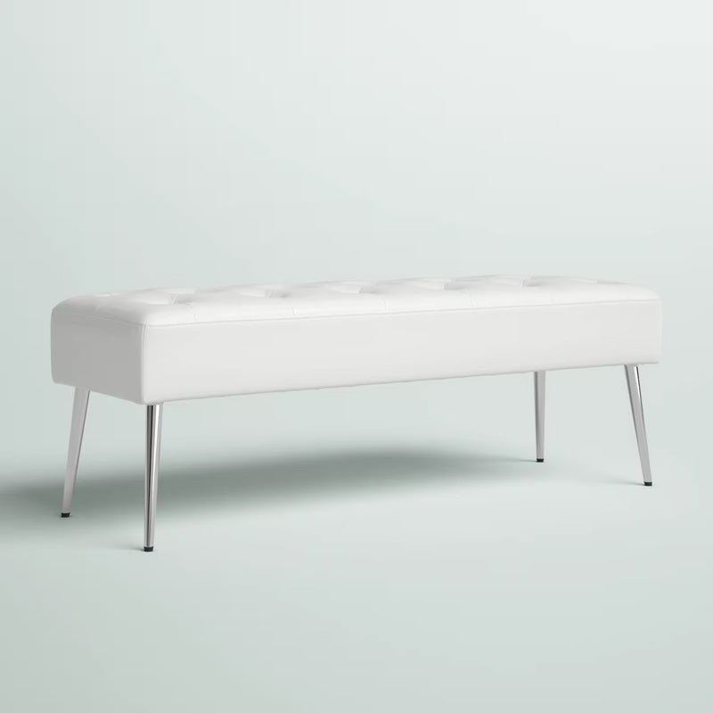 Bench with Full Grain Leather Upholstered Cushion - Hana Exports