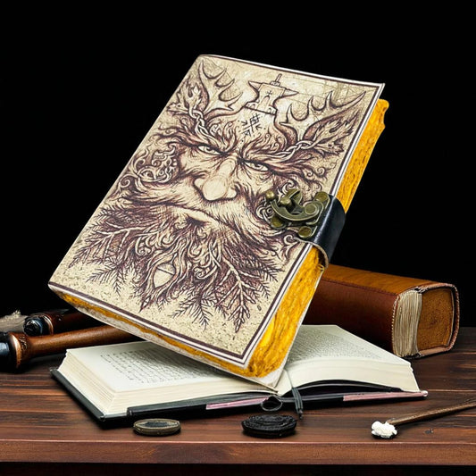 Handmade Leather Journal Notebook with Deckle Edge Paper & Brass C Clasp – A4 & A5 Sizes