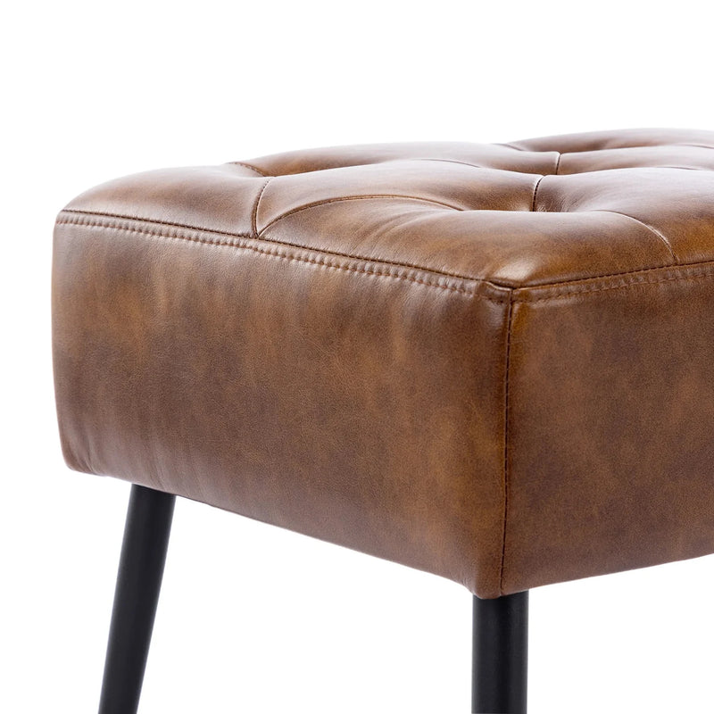 Bench with Full Grain Leather Upholstered Cushion - Hana Exports