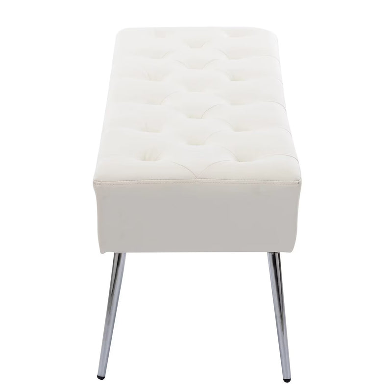 Bench with Full Grain Leather Upholstered Cushion - Hana Exports