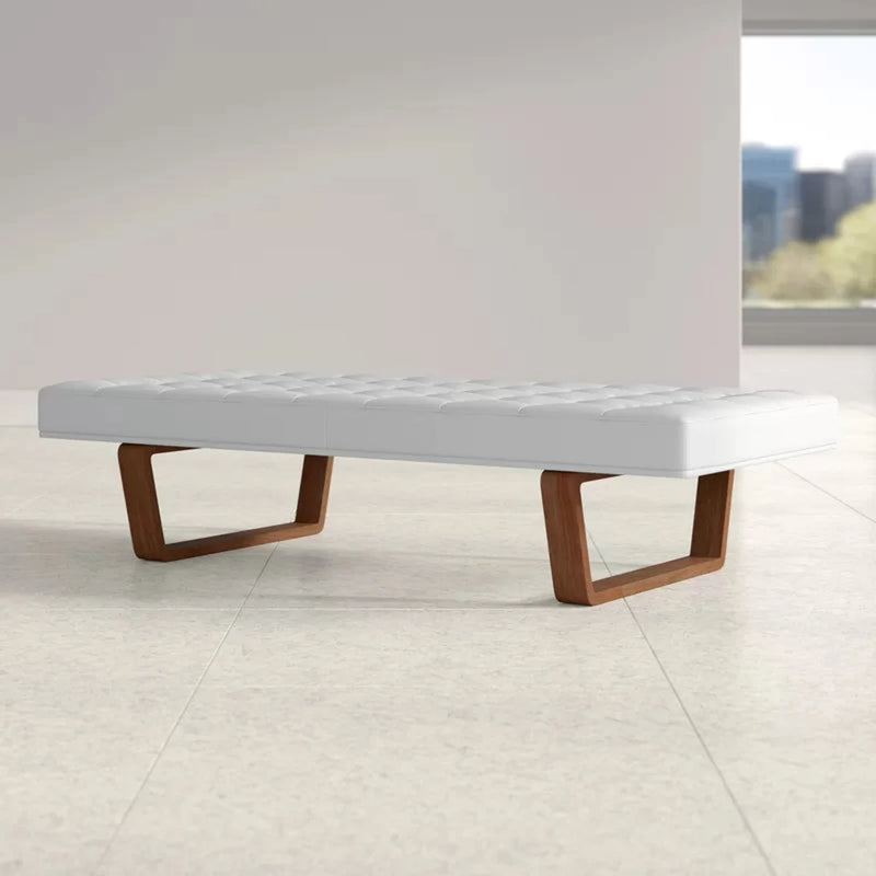 Bench with Full Grain Leather Upholstered Cushion - Hana Exports