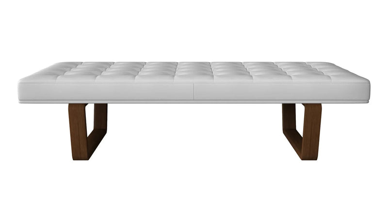 Bench with Full Grain Leather Upholstered Cushion - Hana Exports