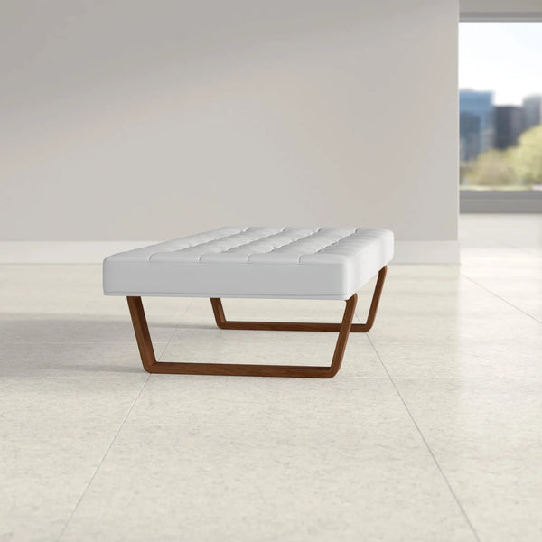 Bench with Full Grain Leather Upholstered Cushion - Hana Exports