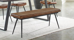 Bench with Full Grain Leather Upholstered Cushion - Hana Exports
