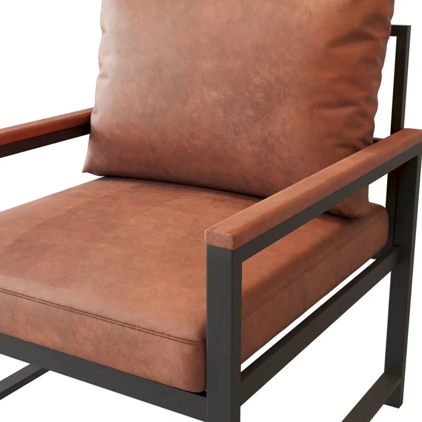 custom genuine leather replacement cushions. Ideal for benches, mid-century chairs, leather chair cushion cover, leather pouf - Hana Exports