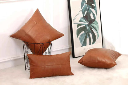 Lambskin Leather Pillow Cover – Soft Leather Cushion