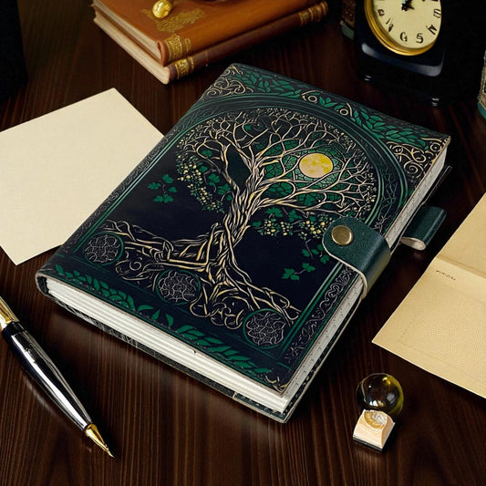 Refillable Personalized Leather Journal with Pen Holder – Handmade Diary for Men & Women