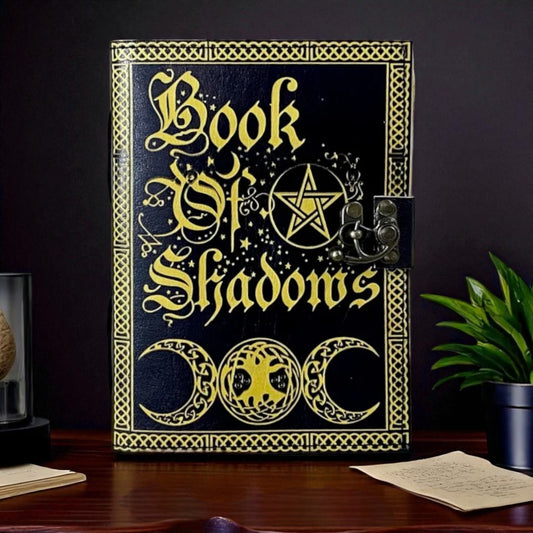 Mother of Earth Leather Journal – Handmade Book of Shadows with Deckle Edge Paper for Spells & Notes