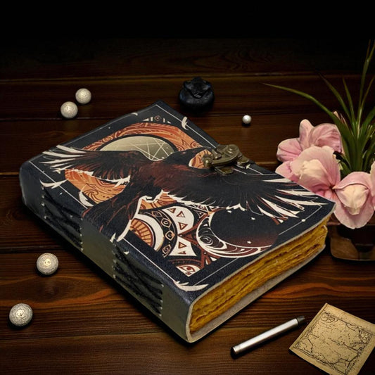 Handmade Leather Journal A4 A5 with Deckle Edge Paper & Brass Clasp – Vintage Spellbook Diary